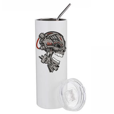 Terminator Skull Gun Head Stainless Steel Tumbler