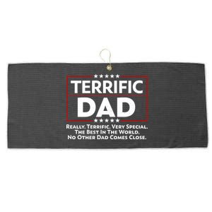 Terrific Dad Fathers Day Large Microfiber Waffle Golf Towel