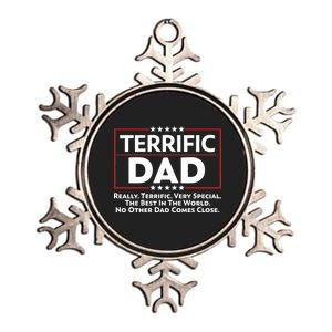 Terrific Dad Fathers Day Metallic Star Ornament