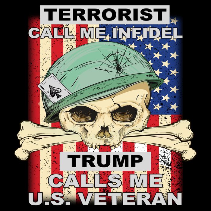 Terrorist Call Me Infidel Trump Calls Me US Veteran Drawstring Bag