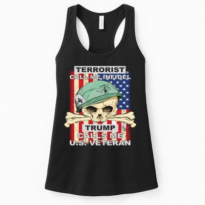 Terrorist Call Me Infidel Trump Calls Me US Veteran Womens Tank Top
