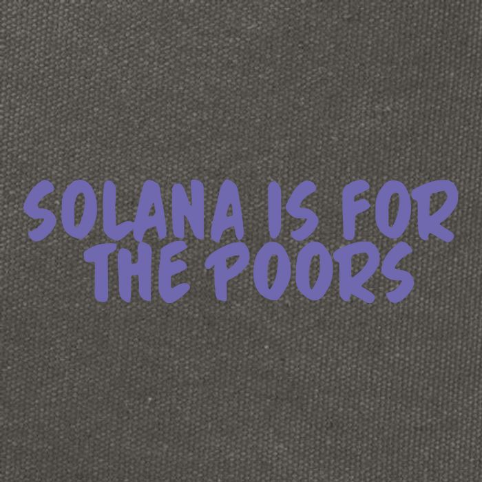 Tmas Eth Solana Is For The Poors Cotton Canvas Backpack