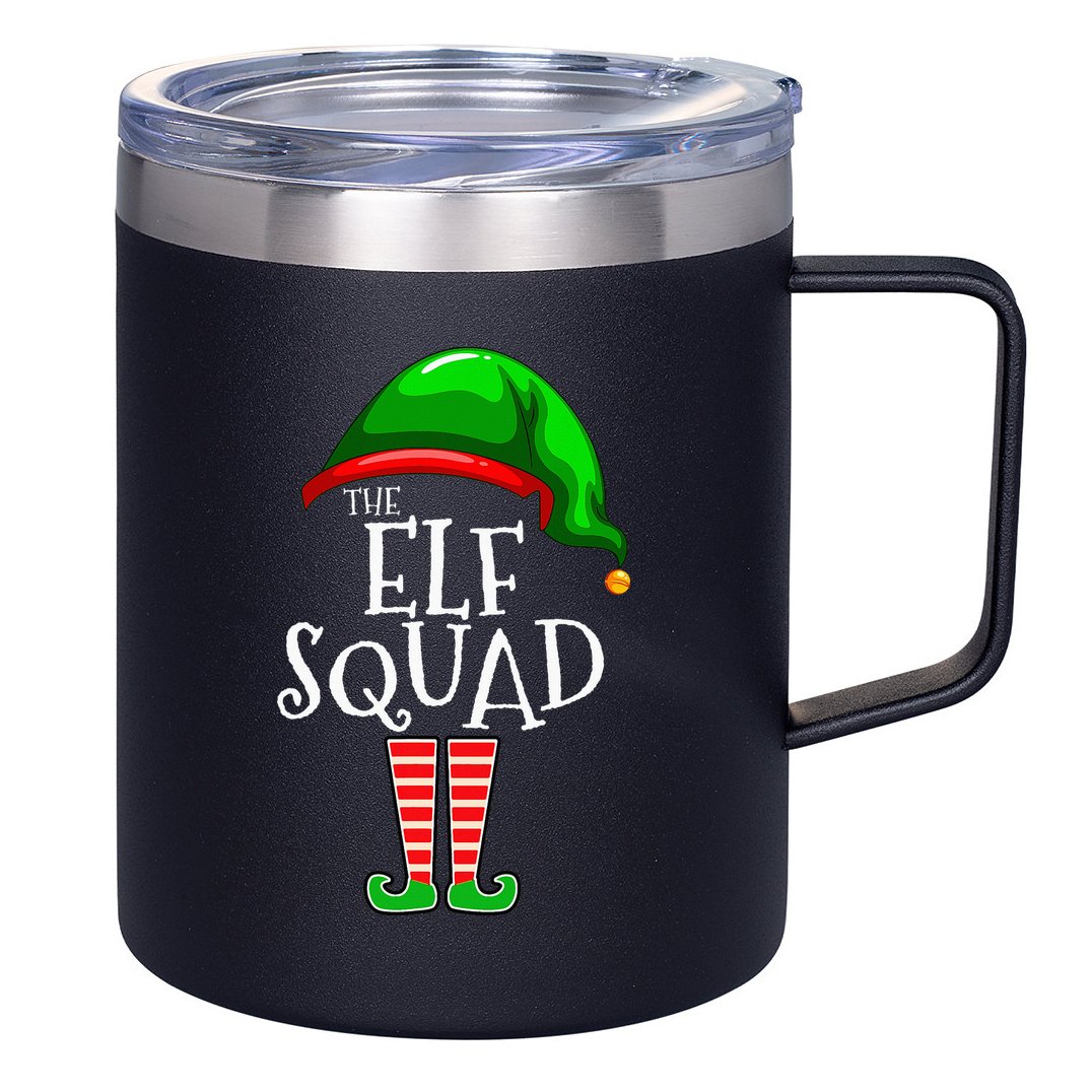 The Elf Squad Family Matching Group Christmas 12oz Stainless Steel Coffee Mug