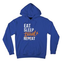 Travelling Eat Sleep Travel Repeat Distressed Funny Traveler Cute Gift Hoodie