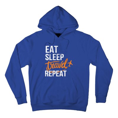 Travelling Eat Sleep Travel Repeat Distressed Funny Traveler Cute Gift Hoodie