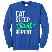 Travelling Eat Sleep Travel Repeat Distressed Funny Traveler Great Gift Sweatshirt