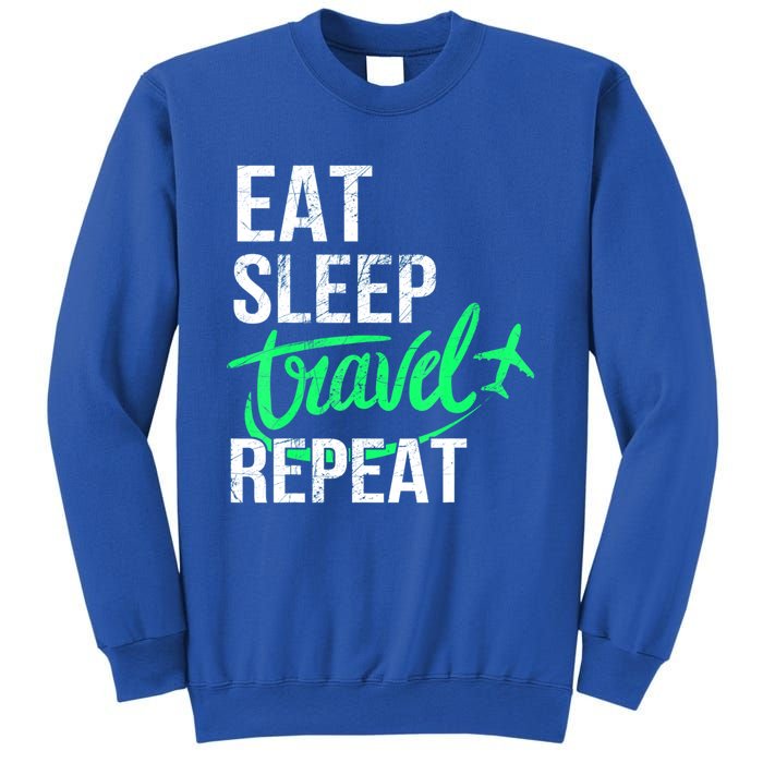 Travelling Eat Sleep Travel Repeat Distressed Funny Traveler Great Gift Sweatshirt