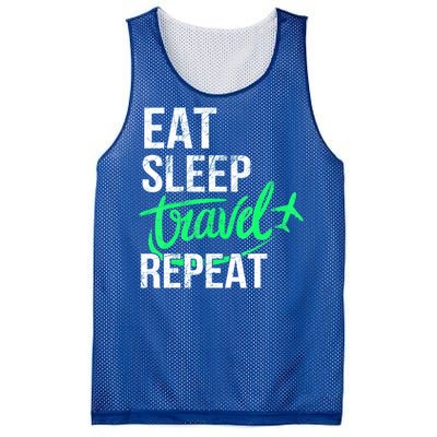 Travelling Eat Sleep Travel Repeat Distressed Funny Traveler Great Gift Mesh Reversible Basketball Jersey Tank