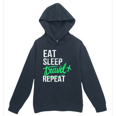 Travelling Eat Sleep Travel Repeat Distressed Funny Traveler Great Gift Urban Pullover Hoodie