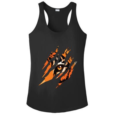Tiger Eye Safari Zoo Wildlife Animal Zookeeper Costume Gift Ladies PosiCharge Competitor Racerback Tank