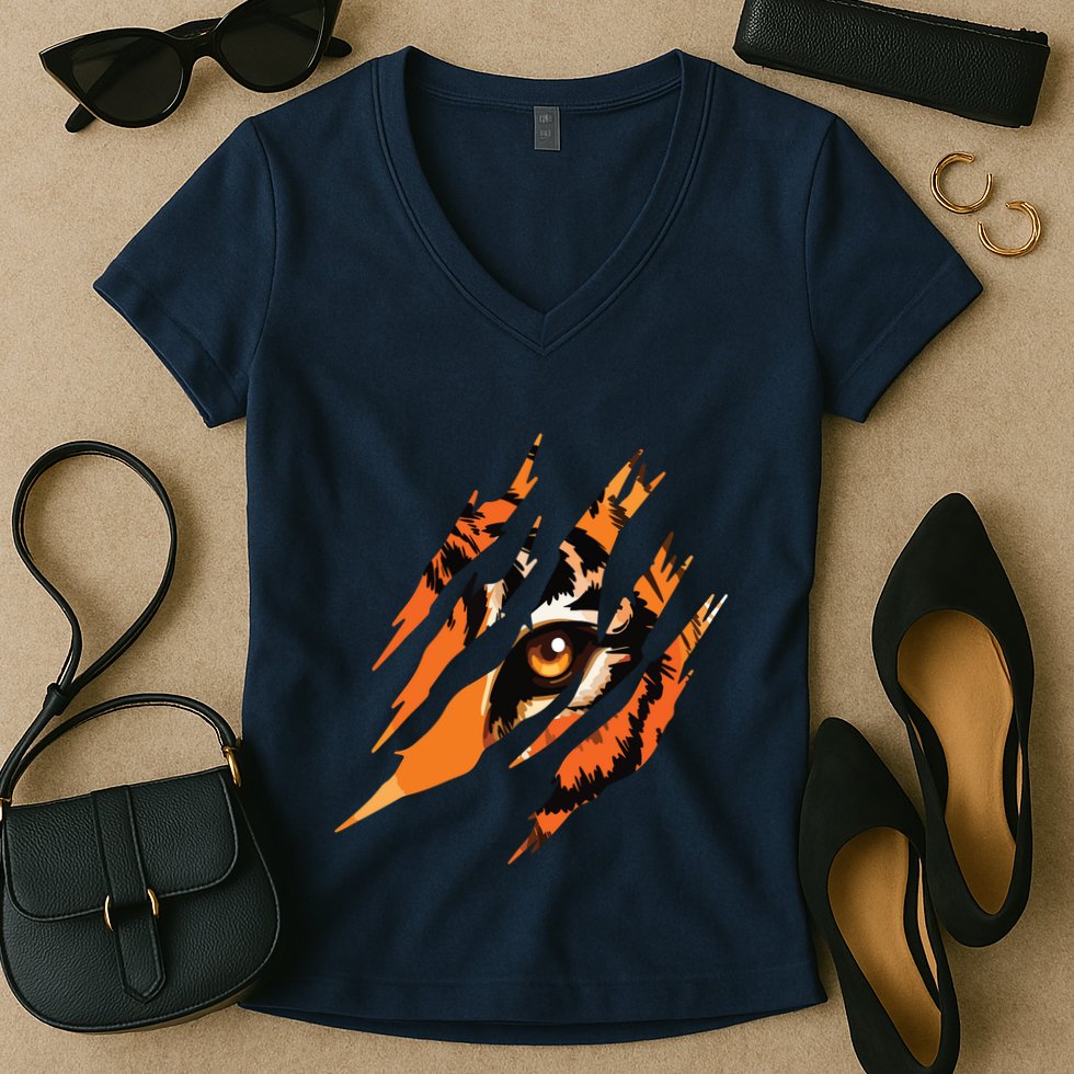 Tiger Eye Safari Zoo Wildlife Animal Zookeeper Costume Gift Women's V-Neck T-Shirt