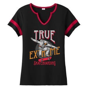 True Extreme Skateboarding Ladies Halftime Notch Neck Tee