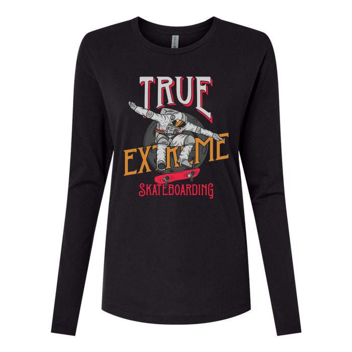 True Extreme Skateboarding Womens Cotton Relaxed Long Sleeve T-Shirt