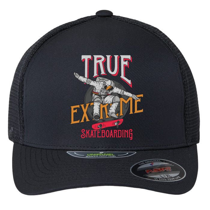 True Extreme Skateboarding Flexfit Unipanel Trucker Cap