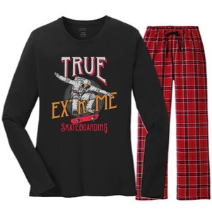 True Extreme Skateboarding Women's Long Sleeve Flannel Pajama Set 