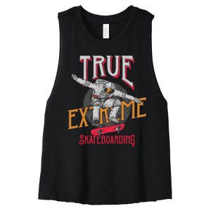 True Extreme Skateboarding Women's Racerback Cropped Tank