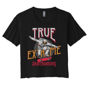 True Extreme Skateboarding Women's Crop Top Tee