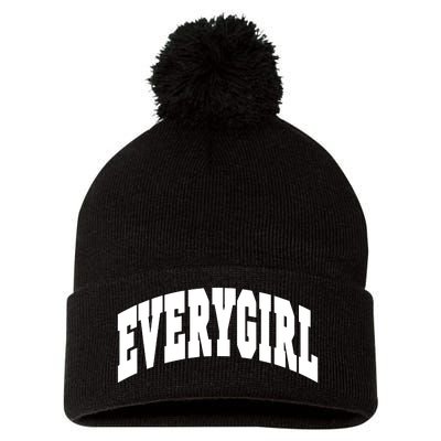 The Everygirl Shop Everygirl Green Pom Pom 12in Knit Beanie