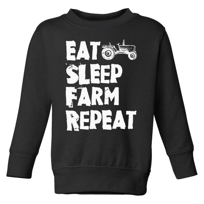 Tractor Eat sleep Farm Repeat Country Side Agriculture Toddler Sweatshirt