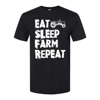 Tractor Eat sleep Farm Repeat Country Side Agriculture Softstyle® CVC T-Shirt