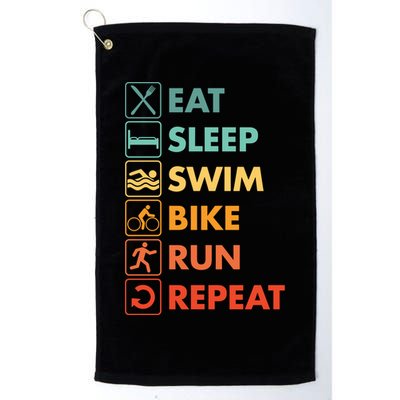 Triathlon Eat Sleep Swim Bike Run Repeat Cute Gift Golf Towel