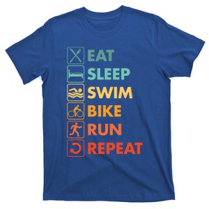 Triathlon Eat Sleep Swim Bike Run Repeat Cute Gift T-Shirt