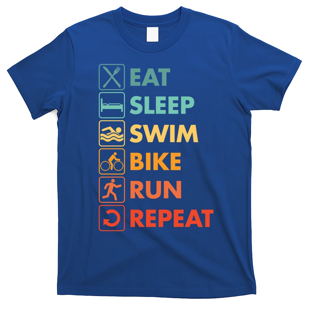 Triathlon Eat Sleep Swim Bike Run Repeat Cute Gift T-Shirt