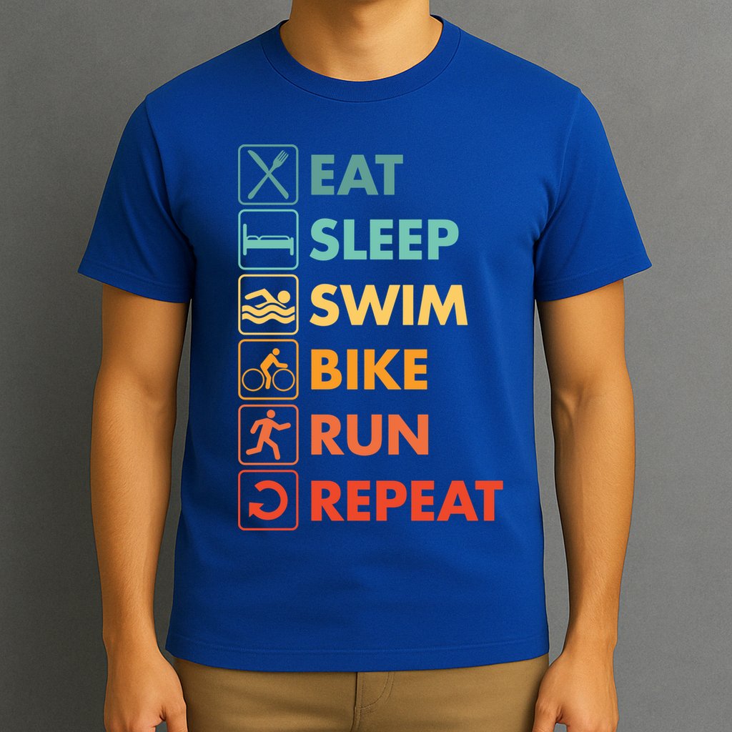 Triathlon Eat Sleep Swim Bike Run Repeat Cute Gift T-Shirt