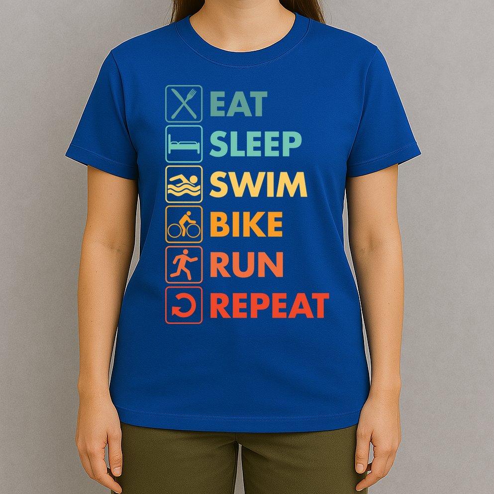 Triathlon Eat Sleep Swim Bike Run Repeat Cute Gift T-Shirt