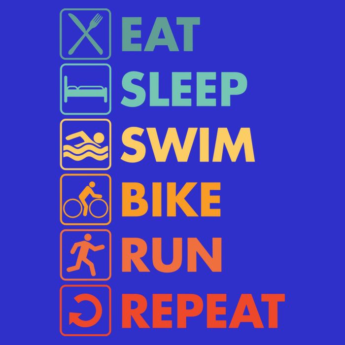 Triathlon Eat Sleep Swim Bike Run Repeat Cute Gift T-Shirt