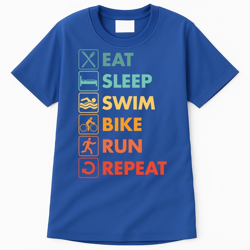 Triathlon Eat Sleep Swim Bike Run Repeat Cute Gift Tall T-Shirt