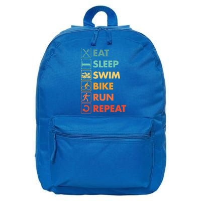 Triathlon Eat Sleep Swim Bike Run Repeat Cute Gift 16 in Basic Backpack