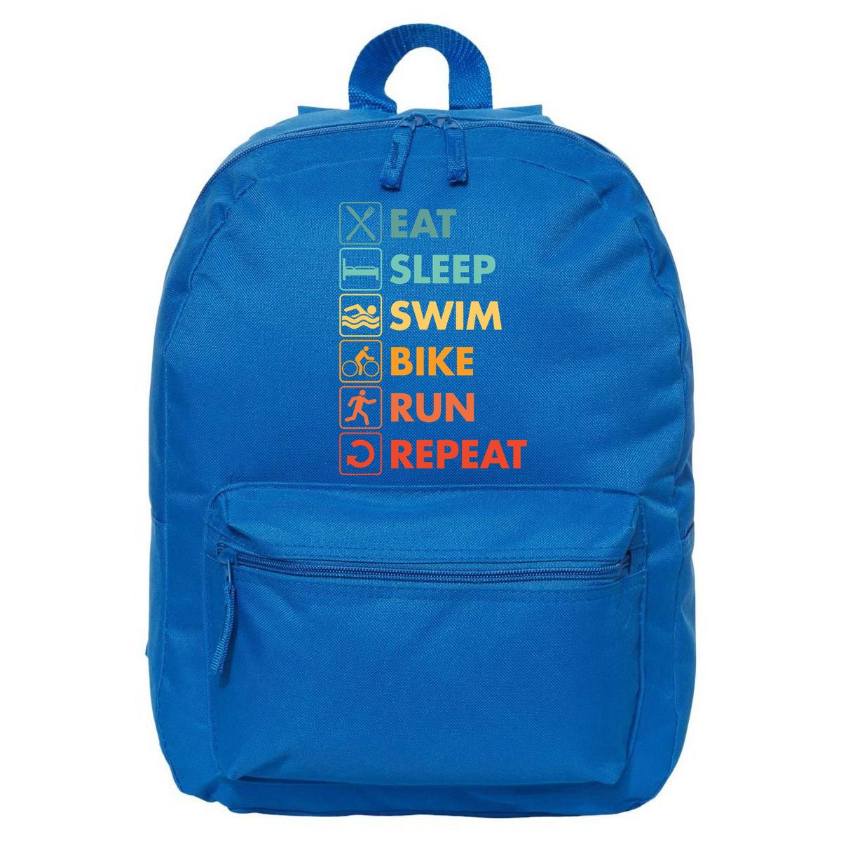 Triathlon Eat Sleep Swim Bike Run Repeat Cute Gift 16 in Basic Backpack