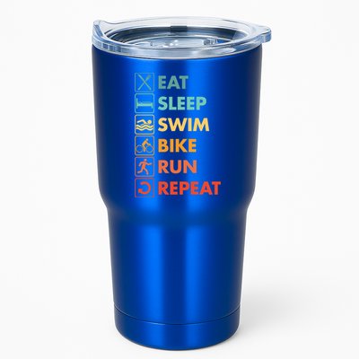 Triathlon Eat Sleep Swim Bike Run Repeat Cute Gift Tumbler