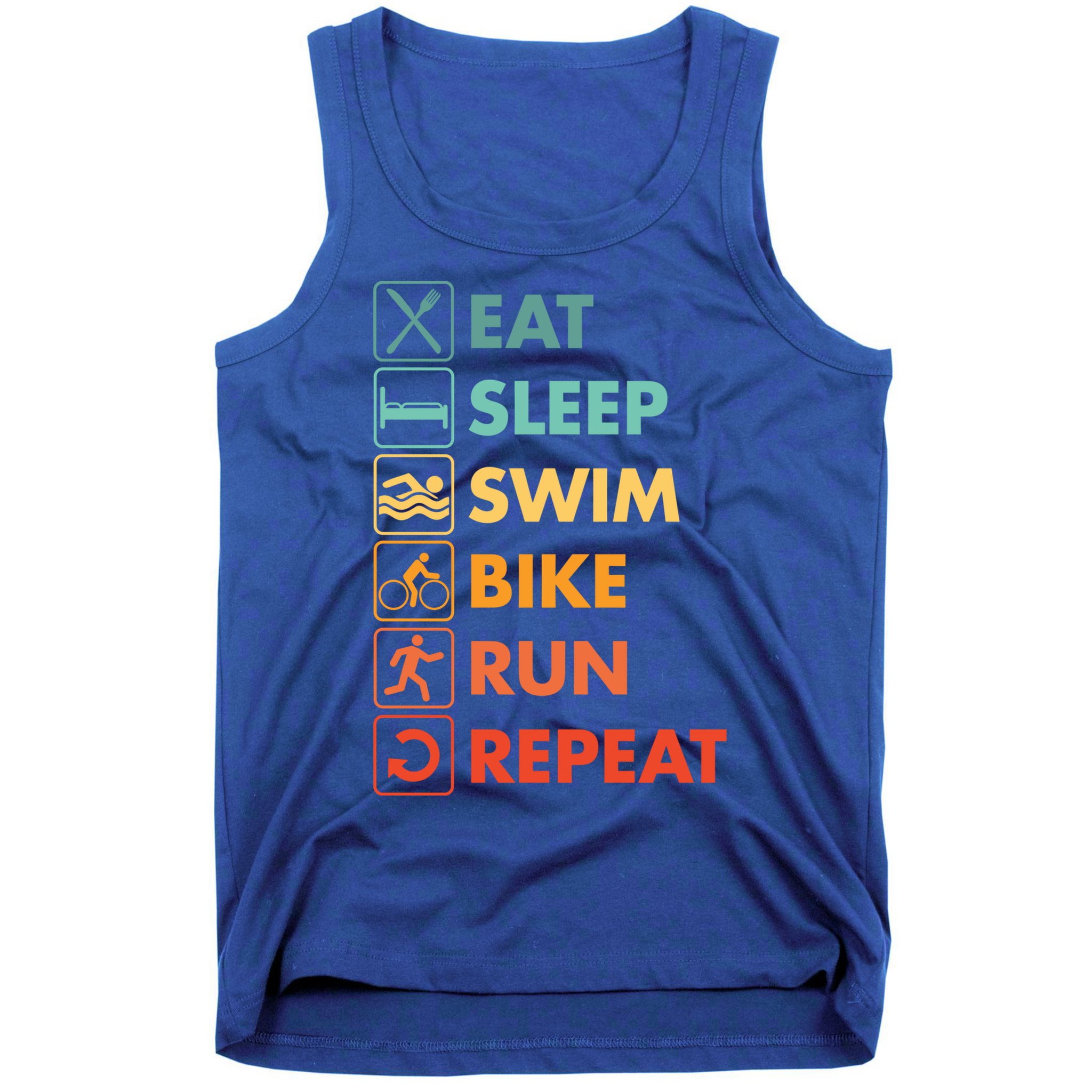 Triathlon Eat Sleep Swim Bike Run Repeat Cute Gift Tank Top