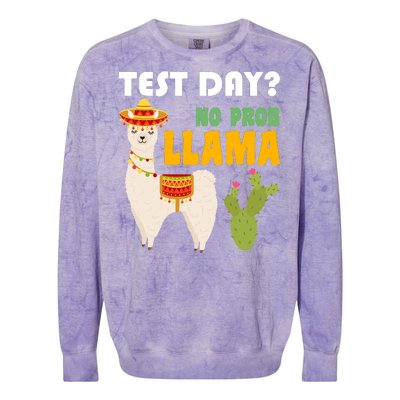 Test Day? No Prob Llama Cactus Colorblast Crewneck Sweatshirt