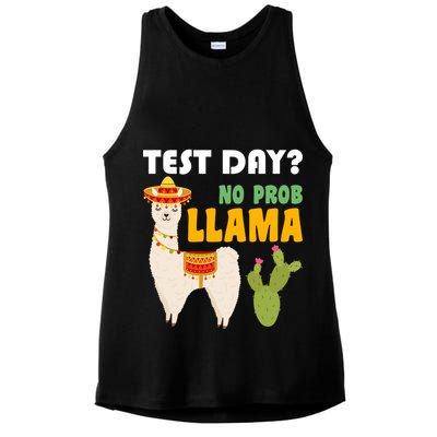 Test Day? No Prob Llama Cactus Ladies PosiCharge Tri-Blend Wicking Tank