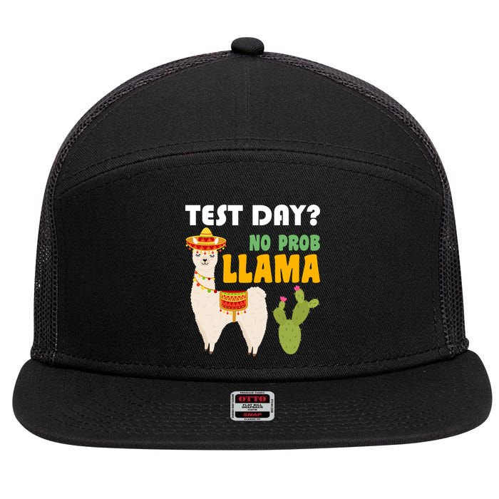 Test Day? No Prob Llama Cactus 7 Panel Mesh Trucker Snapback Hat