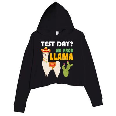 Test Day? No Prob Llama Cactus Crop Fleece Hoodie