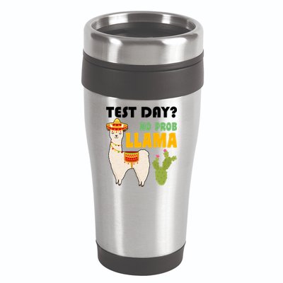 Test Day? No Prob Llama Cactus 16oz Travel Tumbler