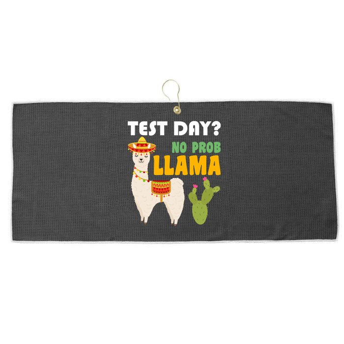 Test Day? No Prob Llama Cactus Large Microfiber Waffle Golf Towel