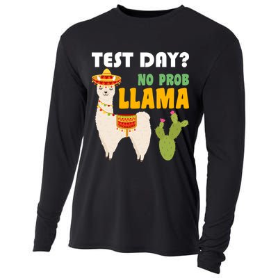 Test Day? No Prob Llama Cactus Cooling Performance Long Sleeve Crew