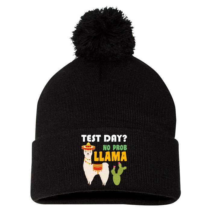 Test Day? No Prob Llama Cactus Pom Pom 12in Knit Beanie