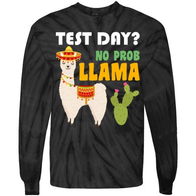Test Day? No Prob Llama Cactus Tie-Dye Long Sleeve Shirt