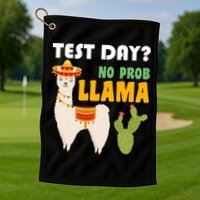 Test Day? No Prob Llama Cactus Golf Towel