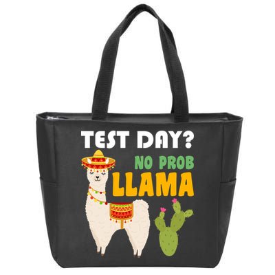 Test Day? No Prob Llama Cactus Zip Tote Bag