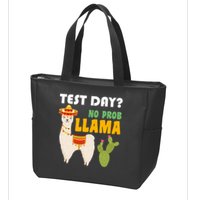 Test Day? No Prob Llama Cactus Zip Tote Bag