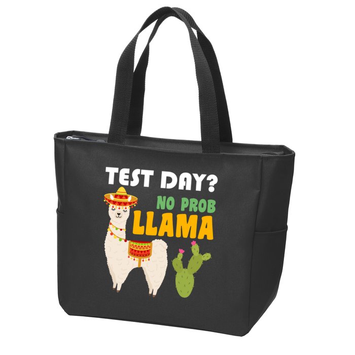 Test Day? No Prob Llama Cactus Zip Tote Bag
