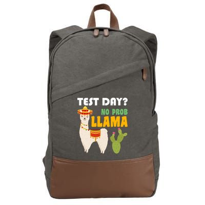 Test Day? No Prob Llama Cactus Cotton Canvas Backpack