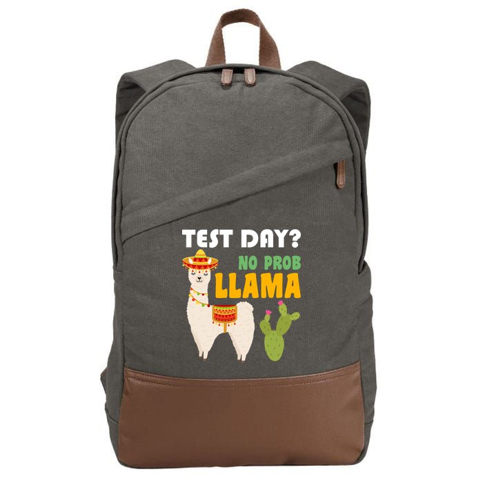 Test Day? No Prob Llama Cactus Cotton Canvas Backpack